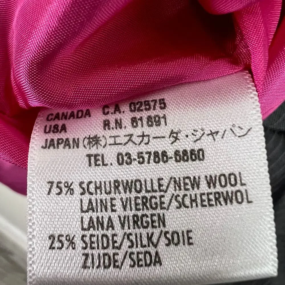 Escada Womens 14 EU 44 Wool Silk Blend Gray Pink Pinstripe Pencil Skirt - Picture 8 of 8